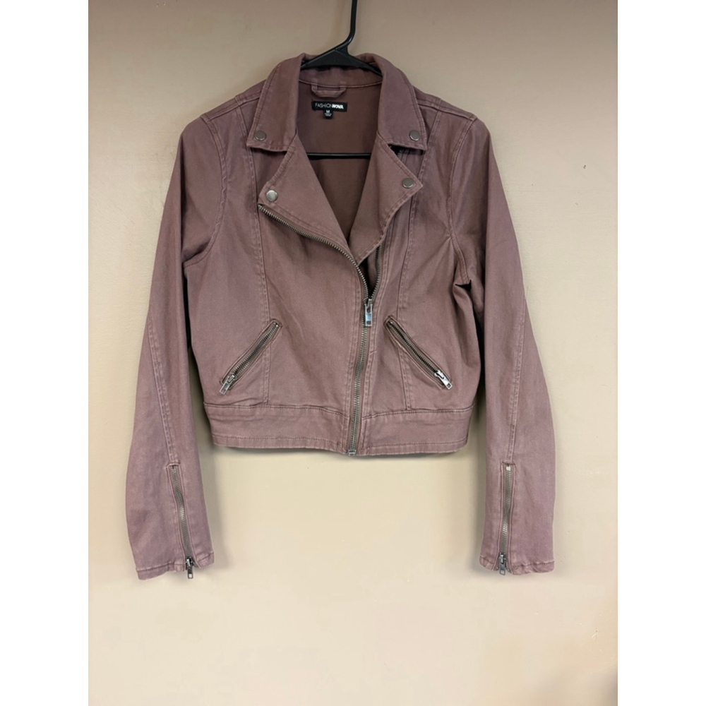 Women's Fashion Nova Mauve Moto Jacket M